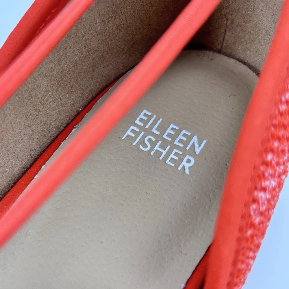 Eileen Fisher Flats Women's Size 10 Orange Mews Magma Melange Espadrille Sandals